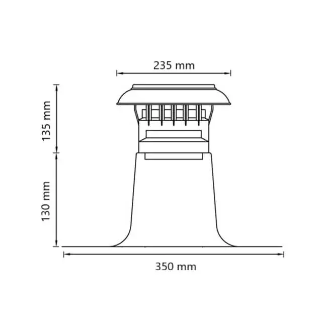 Ventilation roof slab with plastic cap Ø 110-125mm